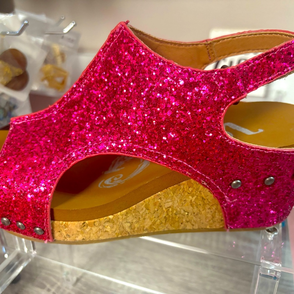 Very G brand pink glitter women wedges, brand new multiple sizes